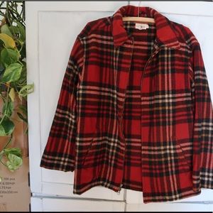 Jcrew WOOL Red Plaid Winter Coat